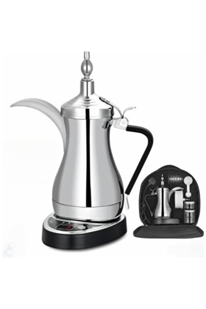 Tradeo Electric Arabic Coffee Maker - Stainless Steel Dallah with Portable Tr...
