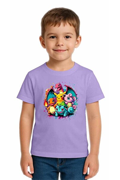 SEDİRLİ Tricou unisex Pokemon cu imprimeu pentru copii, bumbac moale piese di...