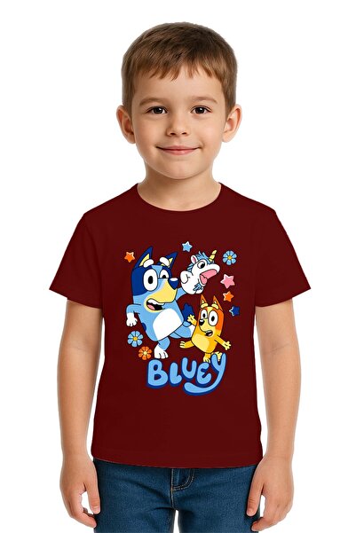 SEDİRLİ تي شيرت للأطفال من الجنسين من Bluey مطبوع مصنوع من قماش قطني ممشط قطن...