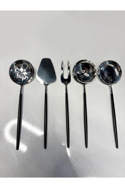 Dame Marie SET DE SERVIRE SOS ALMERİA NEGRU-ARGINTIU 5 PIESE