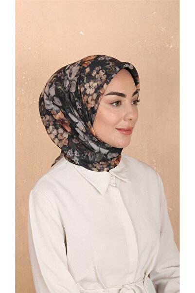 locella Lo'cella Pamuklu Soft Eşarp 4549-11 Siyah-Turuncu