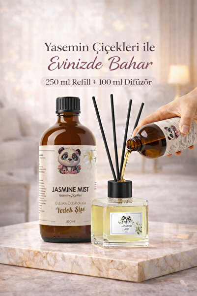 rosie Yasemin Çiçekleri Çubuklu Oda Kokusu 250 ml Refil ve 100 ml Difüzör Şişe