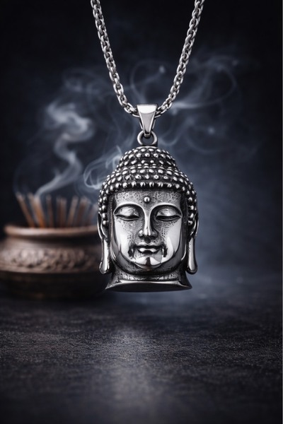 voyageaccessory Antique Tumbled Silver Color Steel Symbol of Strength and Pea...