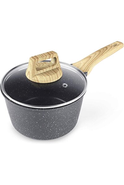 Arabest Nonstick Sauce Pan with Lid, 20cm Non Stick Saucepan Cooking Pot with...