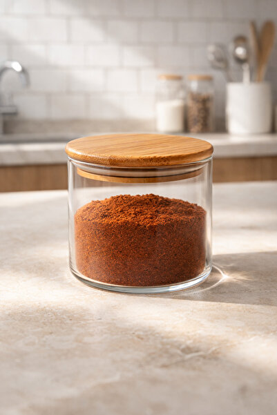 Kitchen Way Borosilicate 500ml Round Jar with Bamboo Gaskets Kw-106