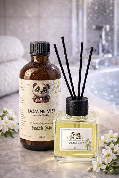 Rosie Yasemin Çiçekleri Çubuklu Oda Kokusu 250 ml Refil ve 100 ml Difüzör Şişe