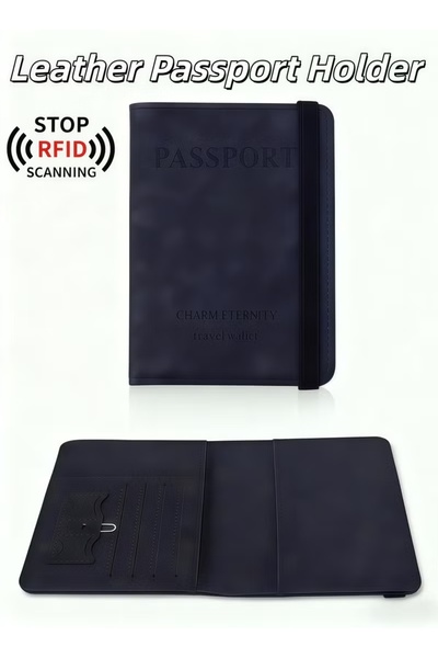 Generic Leather Passport Holder Passport Wallet Cover Case RFID Anti-Theft Pa...