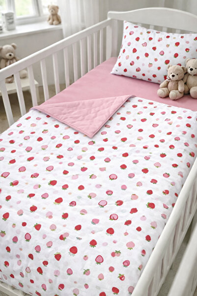 Terzi Ömer %100 Pamuk Meyve Desenli Fermuarlı Bebek Nevresim Takımı