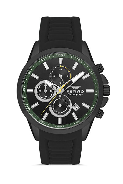 FERRO Yellow Silicone Cord Men's Wristwatch Fm31359D-Gzj2 All Functions Activ...