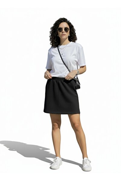 LYVEAN Three Thread Above Knee Combed Cotton Skirt