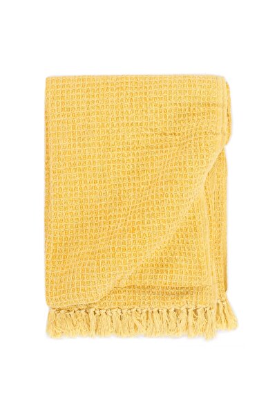 Concept Decorative Blanket , mustard yellow, 160 x 210 cm, Cotton