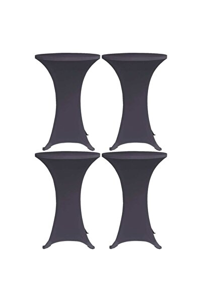 Concept Ελαστικό τραπεζομάντιλο, 4 τεμ., ανθρακί, 60 cm