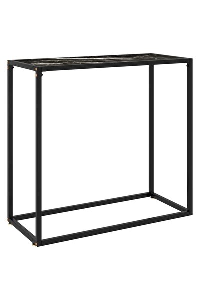 Concept Τραπέζι κονσόλας, μαύρο, 80x35x75 cm, σκληρυμένο γυαλί