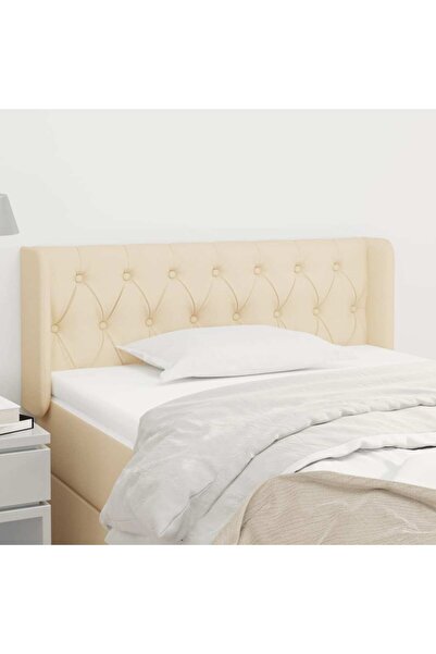 Concept Tăblie de pat cu aripioare crem 93x16x78/88 cm textil