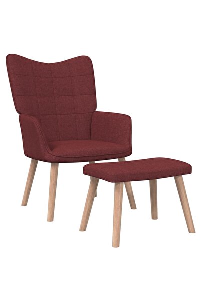 Concept Πολυθρόνα με σκαμπό, κόκκινο κρασί, ύφασμα