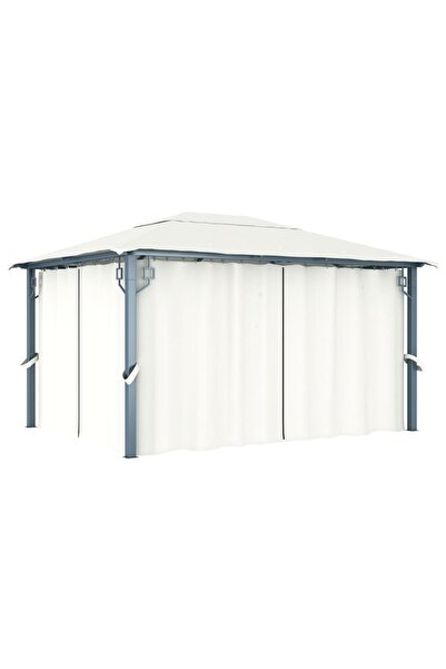 Concept Pavilion cu perdele, crem, 400 x 300 cm, aluminiu