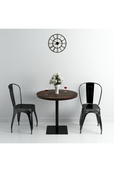 Concept Masă bistro, MDF și oțel, rotundă, 80x75 cm, Cenușiu închis