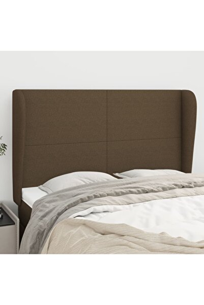 Concept Tăblie de pat cu aripioare maro închis 147x23x118/128 cm textil