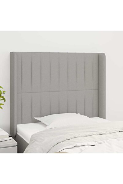 Concept Tăblie de pat cu aripioare gri deschis 83x16x118/128 cm textil