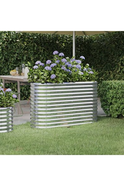 Concept Jardinieră argintiu 114x40x68 cm oțel vopsit electrostatic