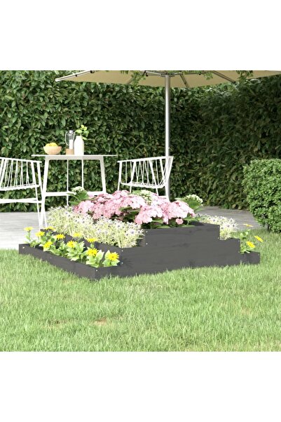 Concept Γλάστρα, γκρι, 110x110x27 cm, μασίφ ξύλο πεύκου