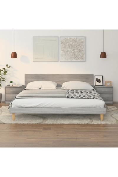 Concept Κομοδίνα, 2 τεμ., γκρι sonoma, 40x30x40 cm, επεξεργασμένο ξύλο