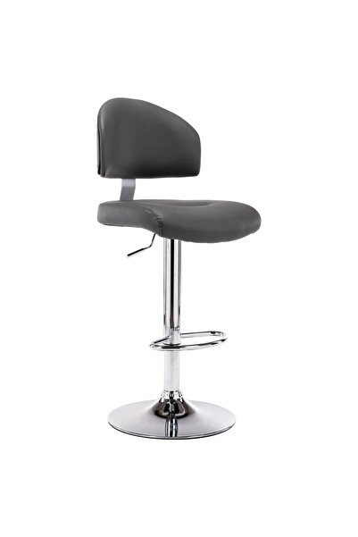 Concept Σκαμπό μπαρ, γκρι, οικολογικό Δερμάτινο