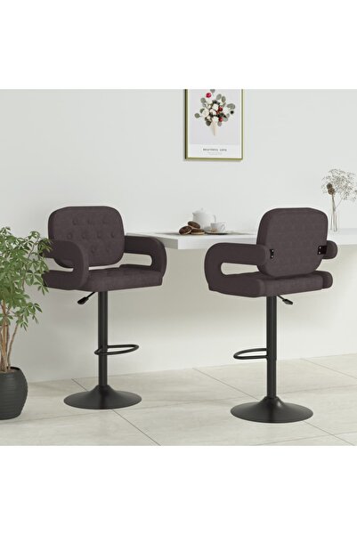 Concept Σκαμπό μπαρ, 2 τεμ., γκρι-μπεζ, ύφασμα