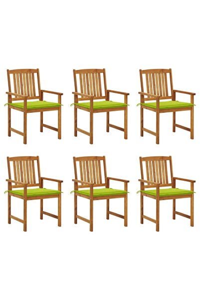 Concept Καρέκλες κήπου με μαξιλάρια, 6 τεμ., από μασίφ ξύλο ακακίας