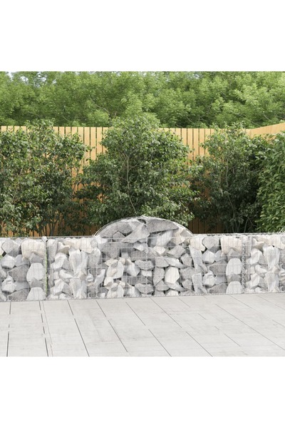 Concept Coșuri gabion arcuite 15 buc, 200x30x60/80 cm, fier galvanizat