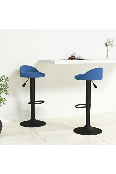 Concept Scaune de bar, 2 buc., albastru, catifea