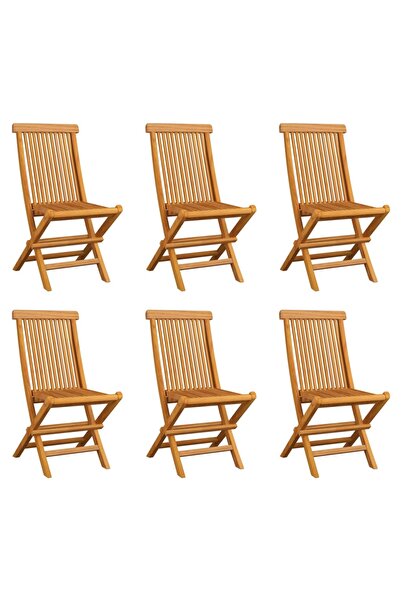 Concept Πτυσσόμενες καρέκλες κήπου, 6 τεμ., από μασίφ ξύλο τικ