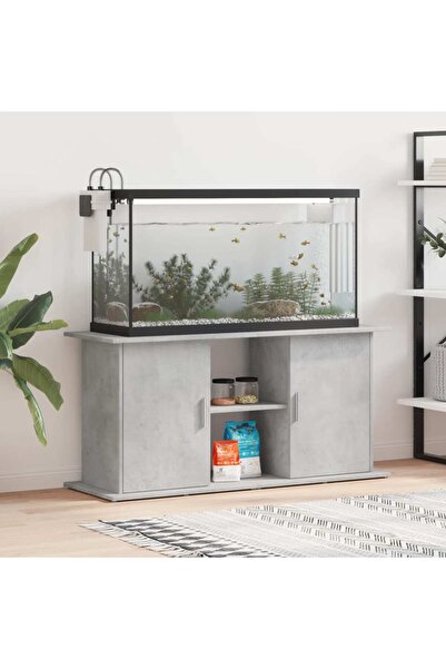 Concept Suport acvariu, gri beton, 121x41x58 cm, lemn prelucrat
