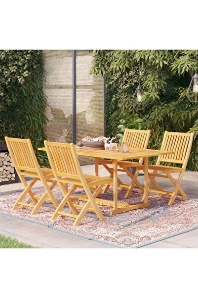Concept Σετ επίπλων κήπου, 5 τεμάχια, από μασίφ ξύλο τικ