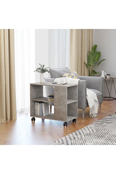 Concept Βοηθητικό τραπεζάκι, γκρι σκυροδέματος, 70x35x55 cm, σύνθετο ξύλο