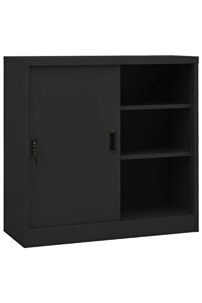 Concept Ντουλάπι γραφείου με συρόμενη πόρτα, ανθρακί, 90x40x90 cm, ατσάλι