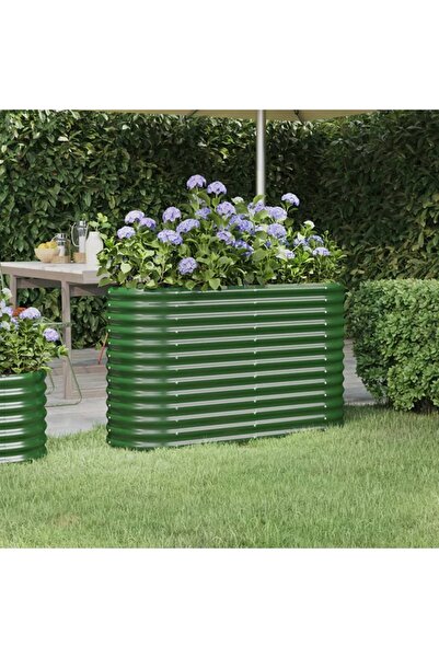 Concept Πράσινη γλάστρα κήπου 114x40x68 cm ηλεκτροστατικά βαμμένη από χάλυβα