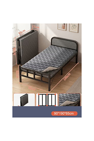 KEKE Portable Foldaway household Simple Bed companion with Ice Silk Matress