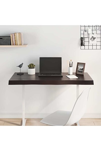 Concept Blat masă, 100x40x6 cm, gri, lemn stejar tratat contur organic