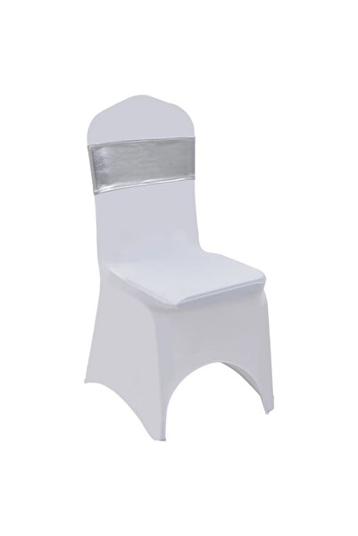 Concept Fundă de scaun elastică, 25 buc, cataramă cu diamante, argintiu