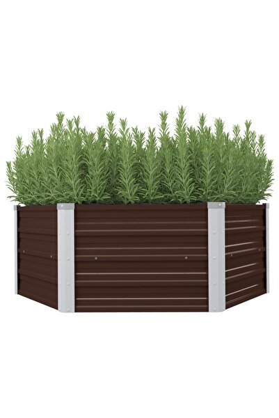 Concept Strat înălțat de grădină, maro, 129x129x46 cm, oțel galvanizat