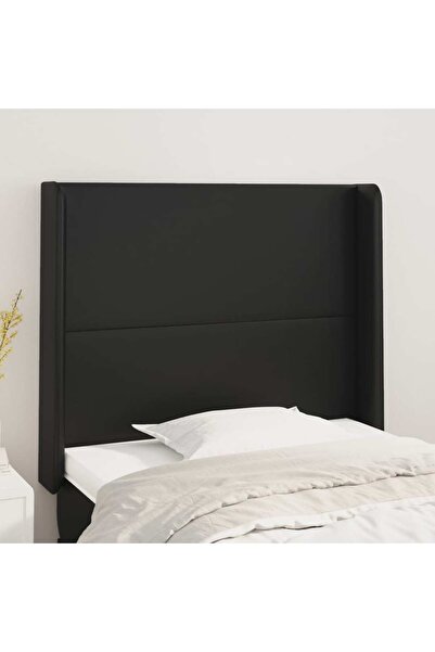 Concept Κεφαλάρι κρεβατιού με φτερά, μαύρο, 93x16x118/128 cm, Δερμάτινο