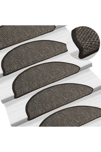 Concept Covorașe scări autoadezive 15 buc antracit 56x20cm aspect sisal