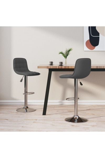 Concept Scaune de bar, 2 buc., gri închis, material textil