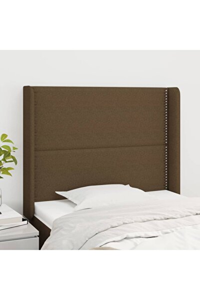 Concept Tăblie de pat cu aripioare maro închis 103x16x118/128 cm textil