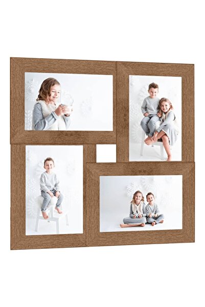 Concept Κορνίζα κολάζ, ανοιχτό καφέ, 4 φωτογραφίες (10x15 εκ.), MDF