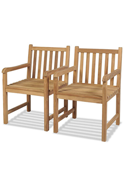 Concept Καρέκλες εξωτερικού χώρου, 2 τεμ., από μασίφ ξύλο τικ