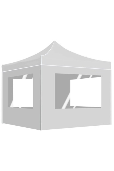 Concept Cort de petrecere pliabil cu pereți, alb, 2x2 m, aluminiu