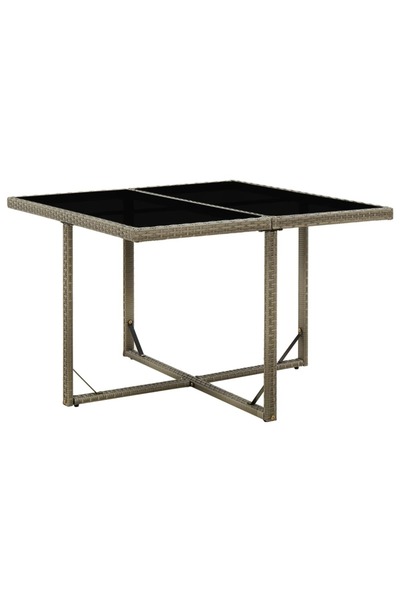 Concept Τραπέζι κήπου, γκρι, 109x107x74 cm, πολυρατάν και γυαλί