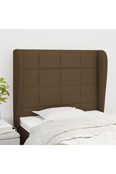 Concept Tăblie de pat cu aripioare maro închis 103x23x118/128 cm textil